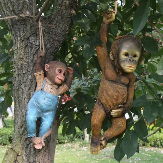 Escultura Mono Colgante de Resina - Colección Animalística