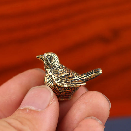 Nuevo tesoro en miniatura: Gorrión de latón – Colección Animalium Laton Art