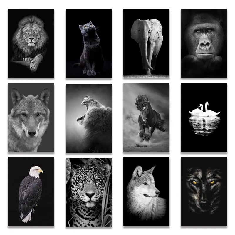 Sombras Salvajes – Colección en Blanco & Negro By Animal Art