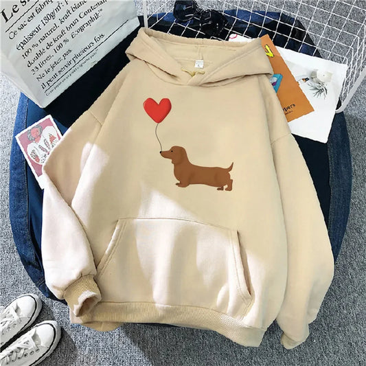 Sudadera con Teckel y Globo de Corazón – Exclusiva en Animal Art Buy