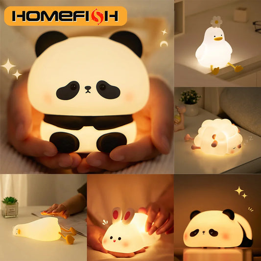 Lámpara Nocturna Panda | Luz de Noche USB Recargable Animal Cute
