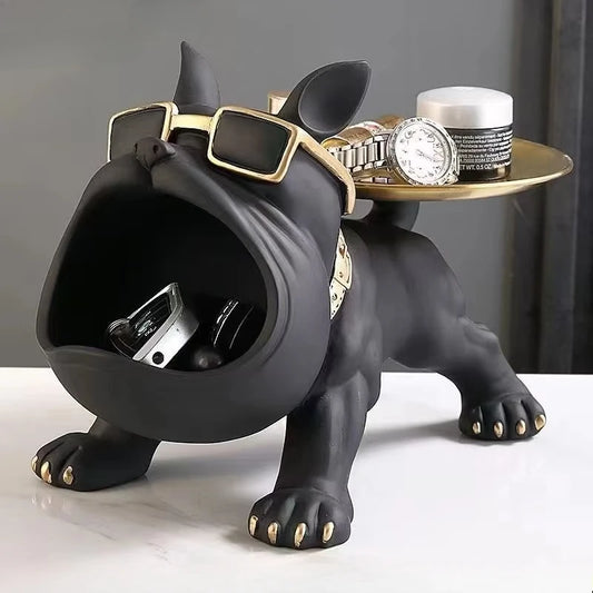 Figura Bulldog Decorativa con de Almacenamiento – Escultura de Resina Exclusiva AnimalArtBuy