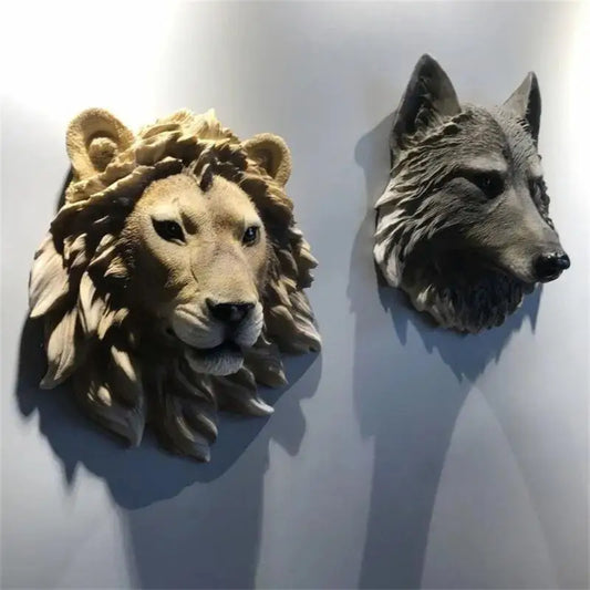 Cabeza Salvaje – Estatua Decorativa Realista de Animales